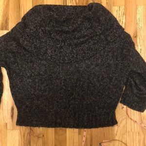 3/$15 Cropped Sweater Grey big boat  cowl neck